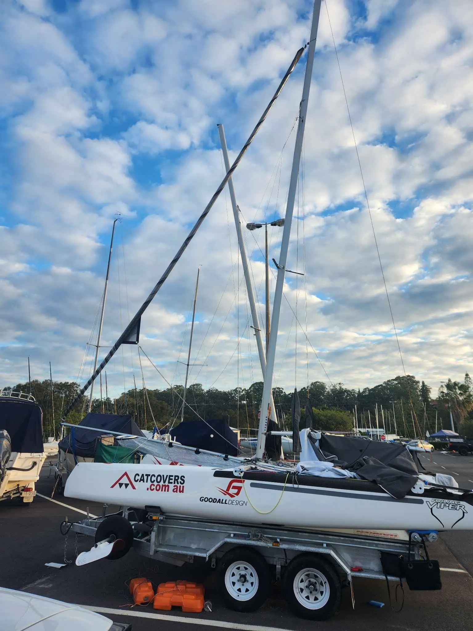 Furled code zero sail